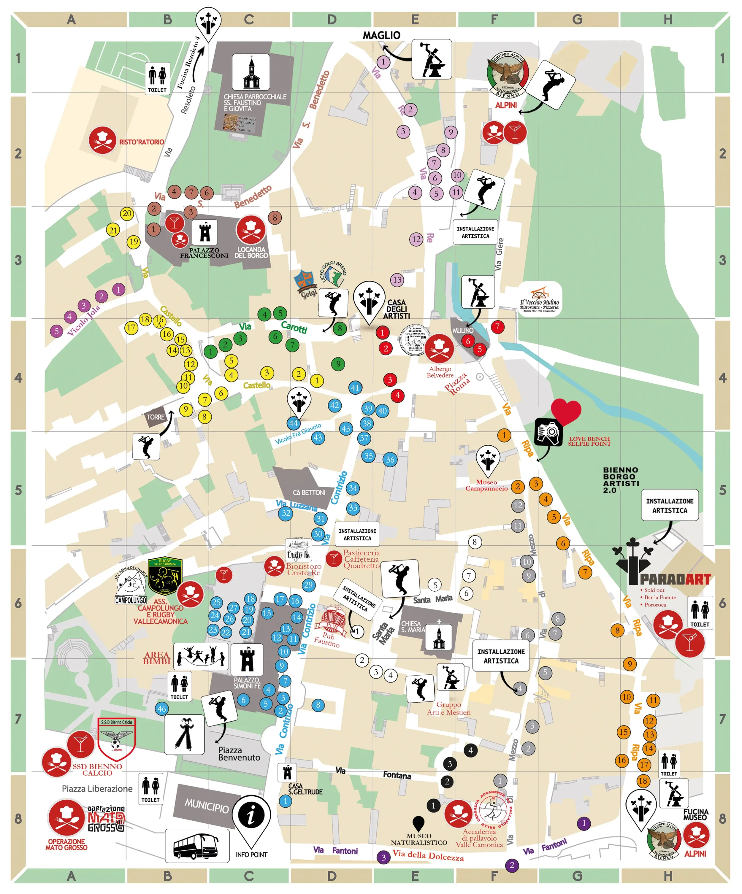 Mappa della Mostra Mercato di Bienno